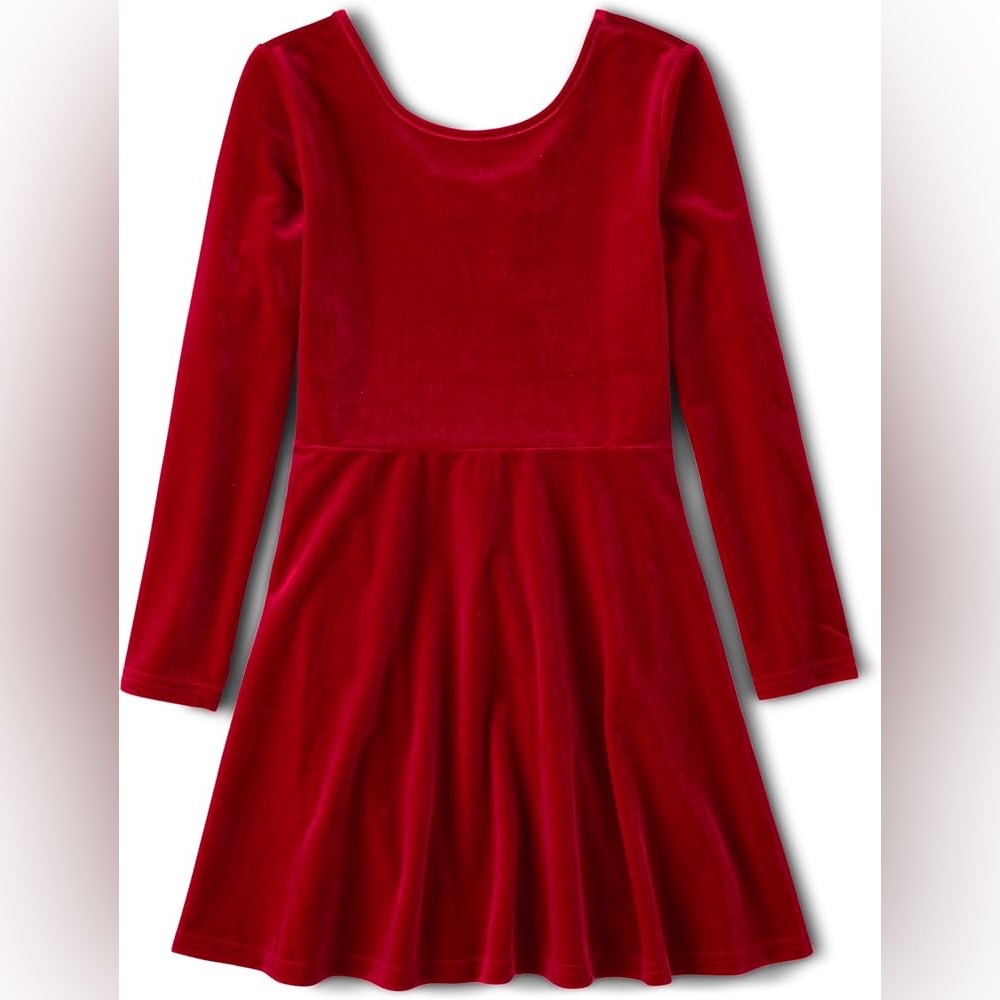 Children’s Place Red Velvet Long Sleeve Dress